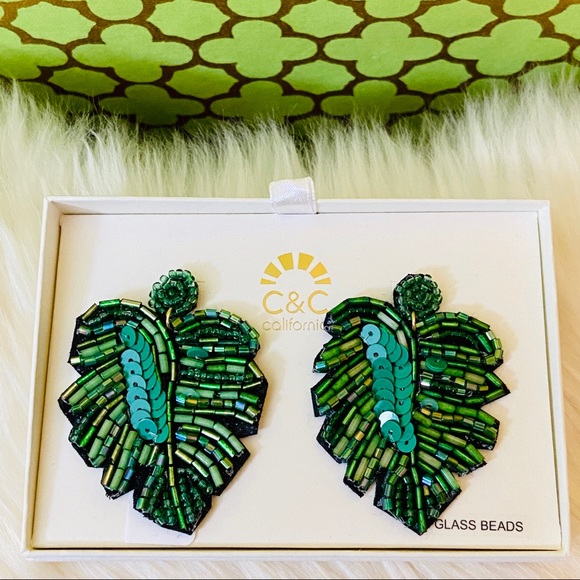 C&C California Jewelry - Monstera Deliciosa Swiss Cheese Leaf Earrings